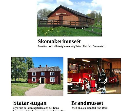 bilder på tre museibyggnader